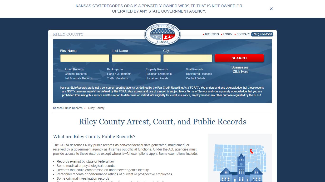 Riley County Arrest, Court, and Public Records